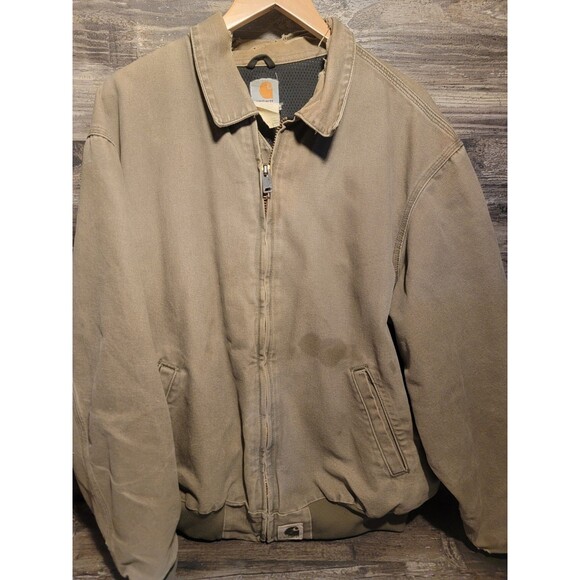Vintage Carhartt Work Jacket Mens Size XL Beige Y2K J102 DES Santa Fe Desert - Picture 3 of 11
